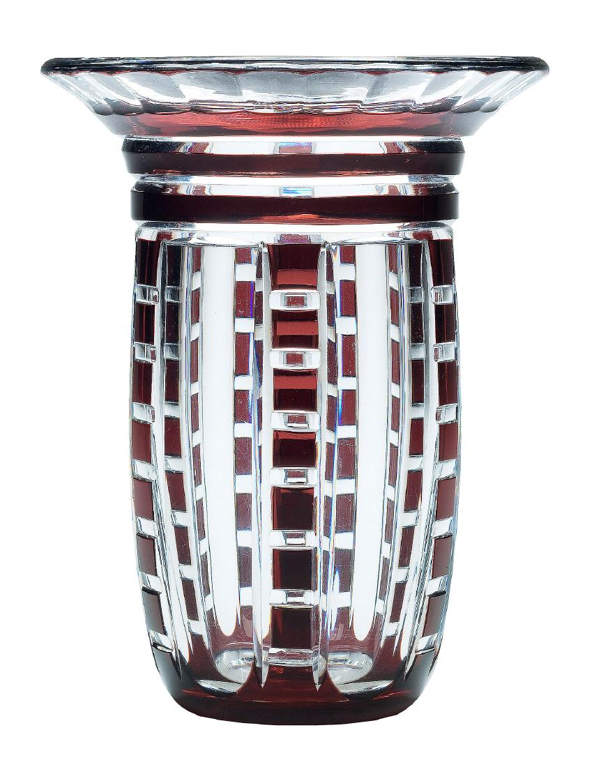 A Val St. Lambert cut-glass vase , circa Glass 1930, (1 of 1)