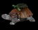 Daum, a pate de verre model of a turtle with its young