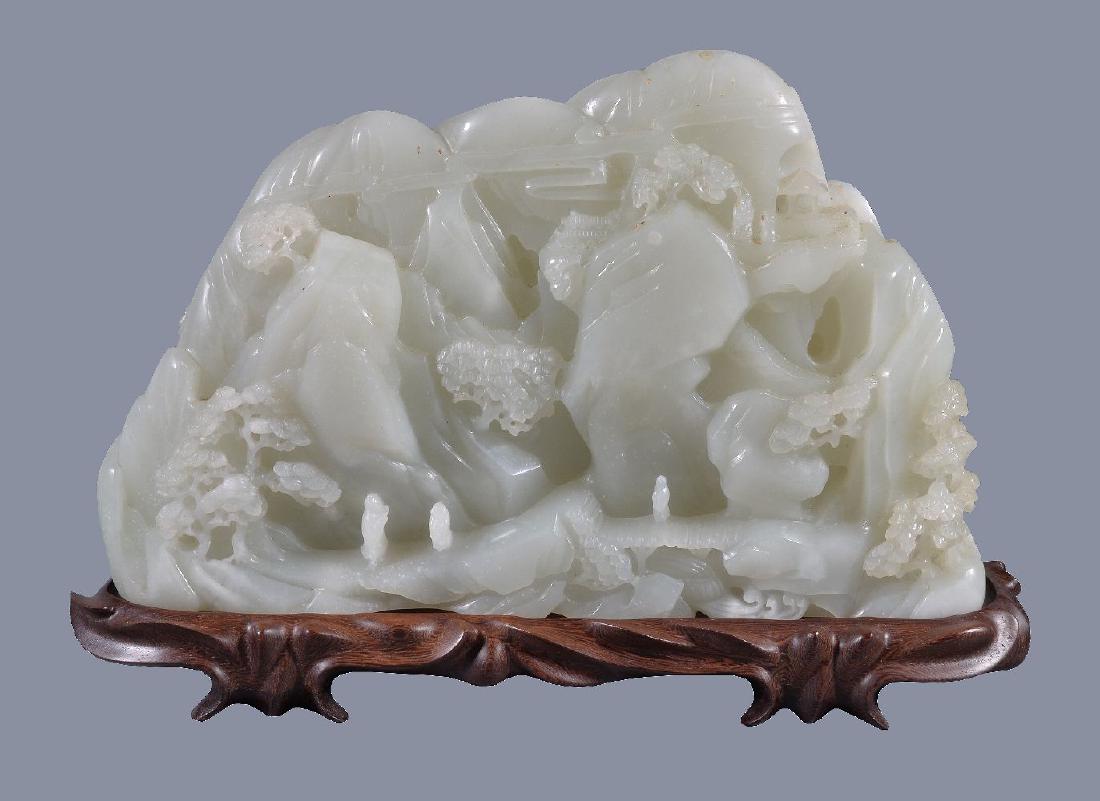 A large white jade 'landscape' boulder carving (1 of 6)