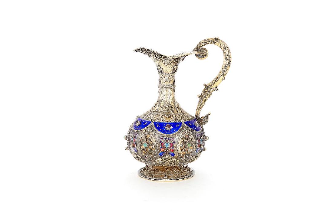 An Italian silver coloured gilt, enamel and gem set (1 of 1)