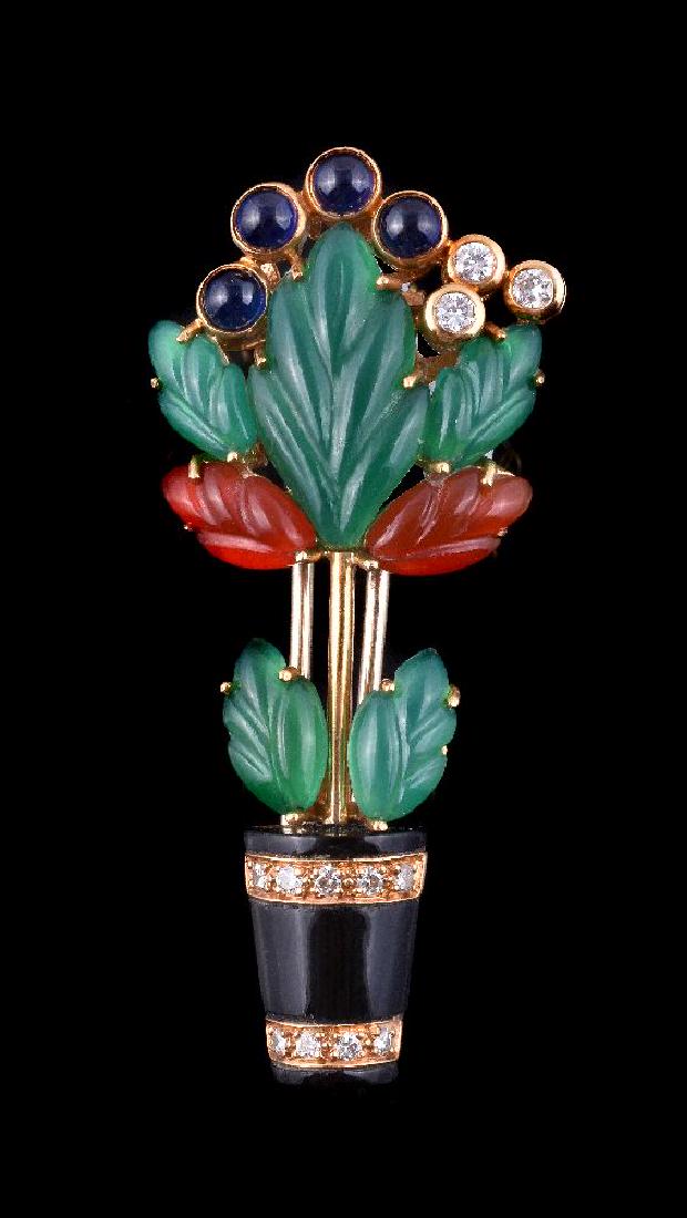 A multi gem shrub brooch by Cartier (1 of 3)