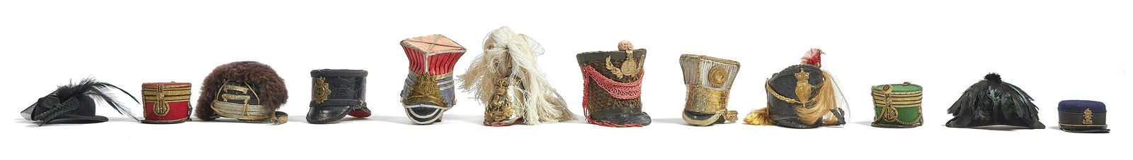 A COLLECTION OF TWELVE MINIATURE MODELS OF MILITARY (1 of 2)