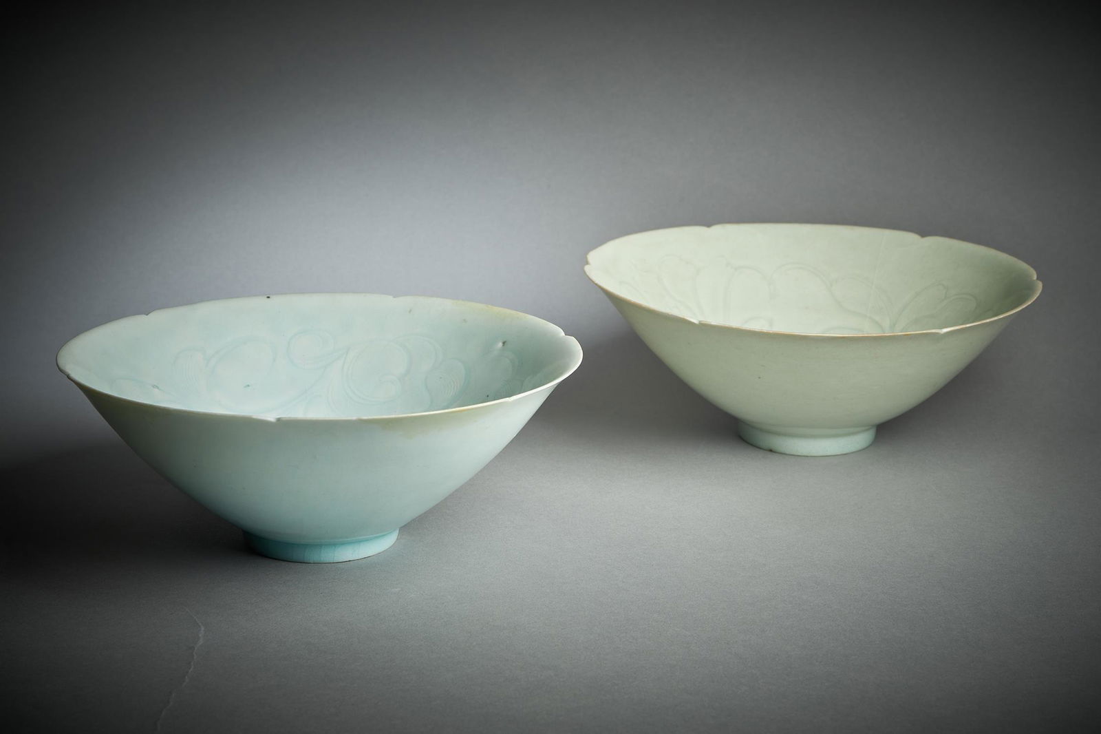 Two Chinese qingbai lobed bowls (1 of 6)