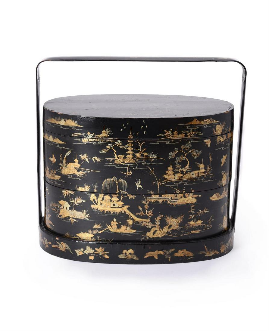 A Chinese stacking cylindrical food basket (1 of 3)