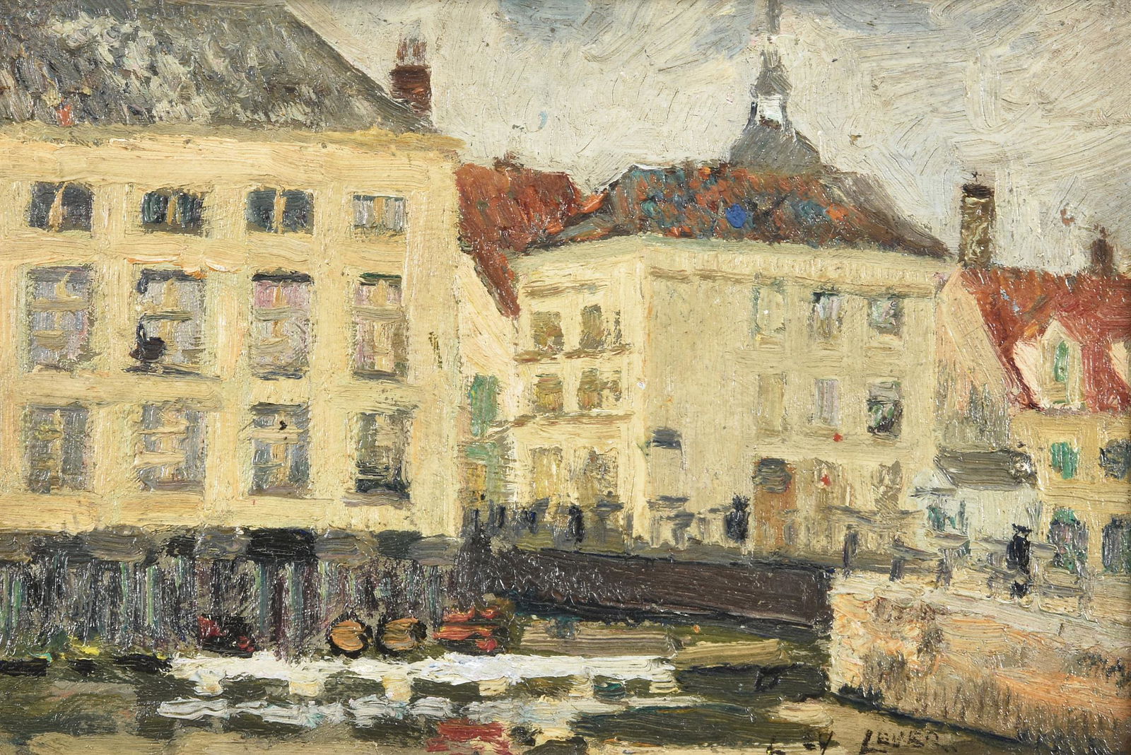 Richard Hayley Lever (American 1876-1958), Canal in (1 of 3)