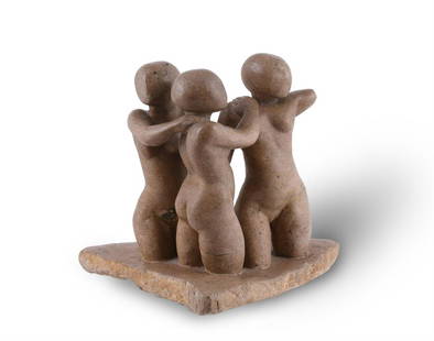 λ Emily Young (British b. 1951), Three graces: λ Emily Young (British b. 1951)Three graces Purbeck stone Height: 26cm (10 1/4in.)Provenance:Thackeray Gallery, London Purchased from the above in 1995Thence by descent to the present owner Emily