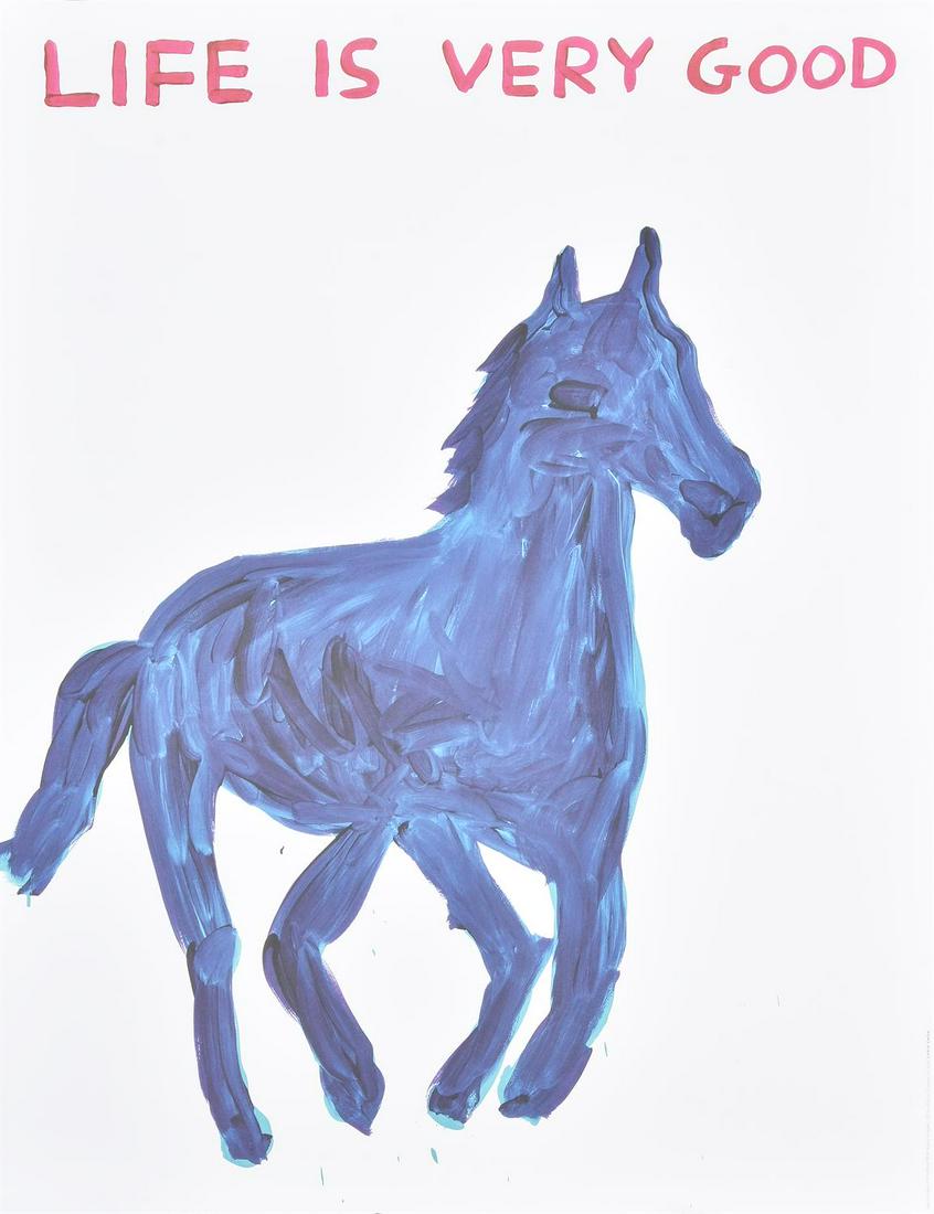 λ David Shrigley (British b. 1968), Four Posters: λ David Shrigley (British b. 1968)Four Posters ( I Did Not Ask To be a Bird; People Expect So Much from Me; Life is Very Good; Truth)Offset lithographs printed in colours, 2020Each 80 x 60cm (31&