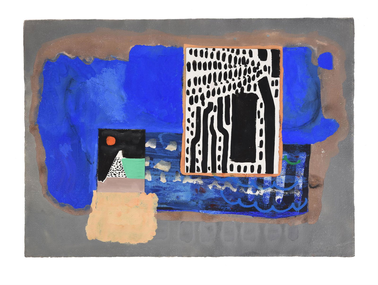 λ Alistair Grant (British 1925-1997)Etaples Evening Mixed media and collage on paper Titled (1 of 1)