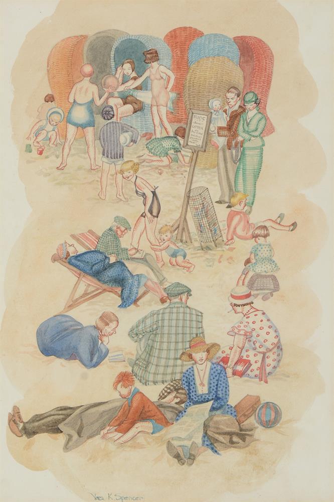 λ VERA K. SPENCER (BRITISH 1901-1989), A DAY AT THE BEACH: λ VERA K. SPENCER (BRITISH 1901 - 1989)