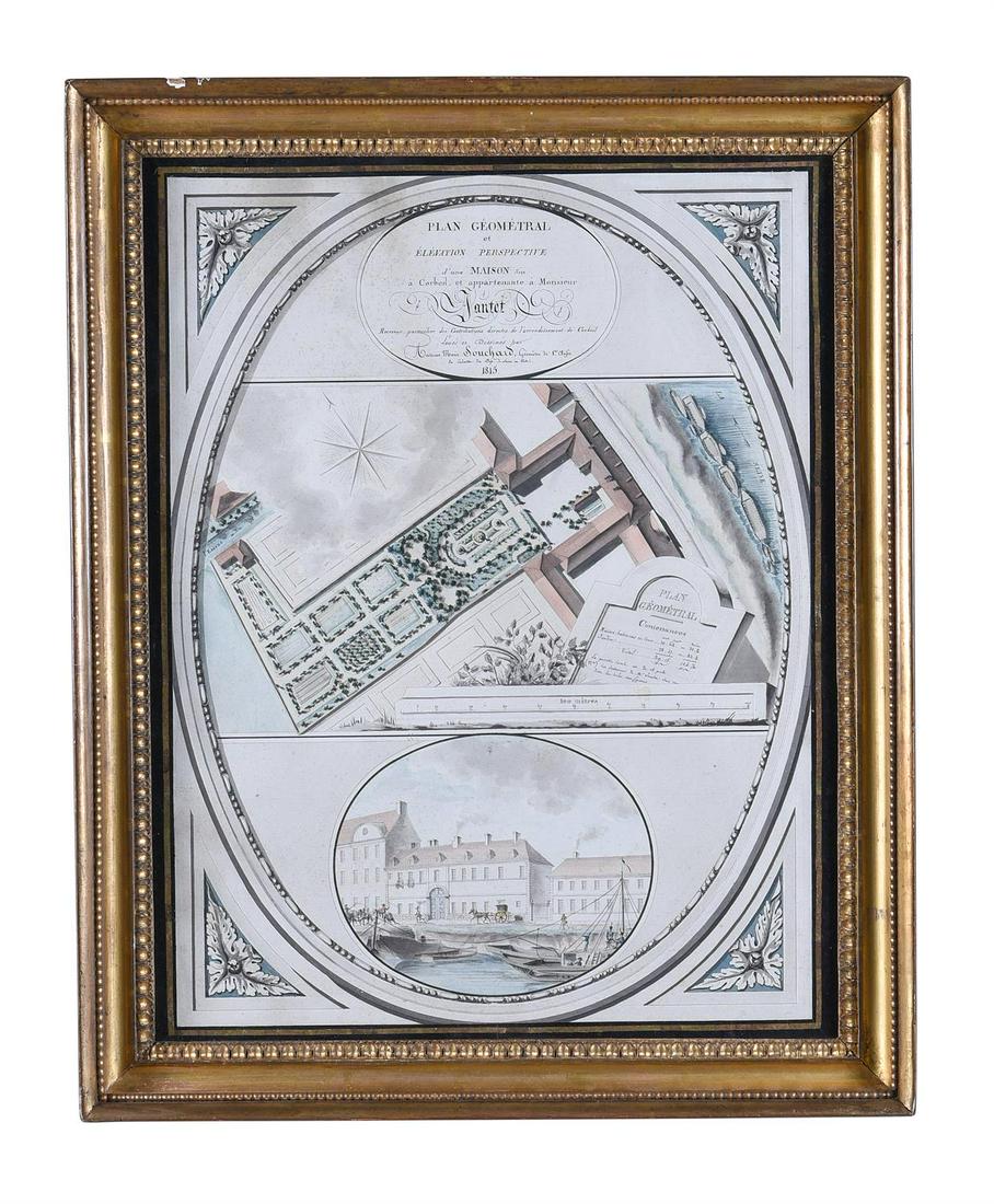 ANTOINE MARIE SOUCHARD (FRENCH FL. 1815), PLAN OF MAISON AND GARDEN OF MR. PANTET AT CORBEIL (1 of 1)