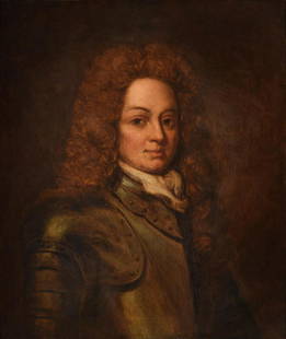 MANNER OF WILLEM WISSING, PORTRAIT OF SIR ARTHUR RAWDON (1662-1695): MANNER OF WILLEM WISSINGPORTRAIT OF SIR ARTHUR RAWDON (1662-1695)Oil on canvas Inscribed as titled (on the reverse)75 x 62cm (29½ x 24¼ in.)Provenance:Sale. Property of Two Ducal Collections