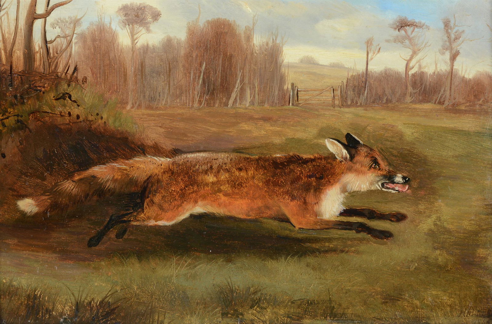 HENRY THOMAS ALKEN (BRITISH 1785 - 1851), BREAKING COVER: HENRY THOMAS ALKEN (BRITISH 1785 - 1851)BREAKING COVEROil on boardSigned and indistinctly dated 18** (lower right)22.5 x 35cm (8¾ x 13¾ in.)