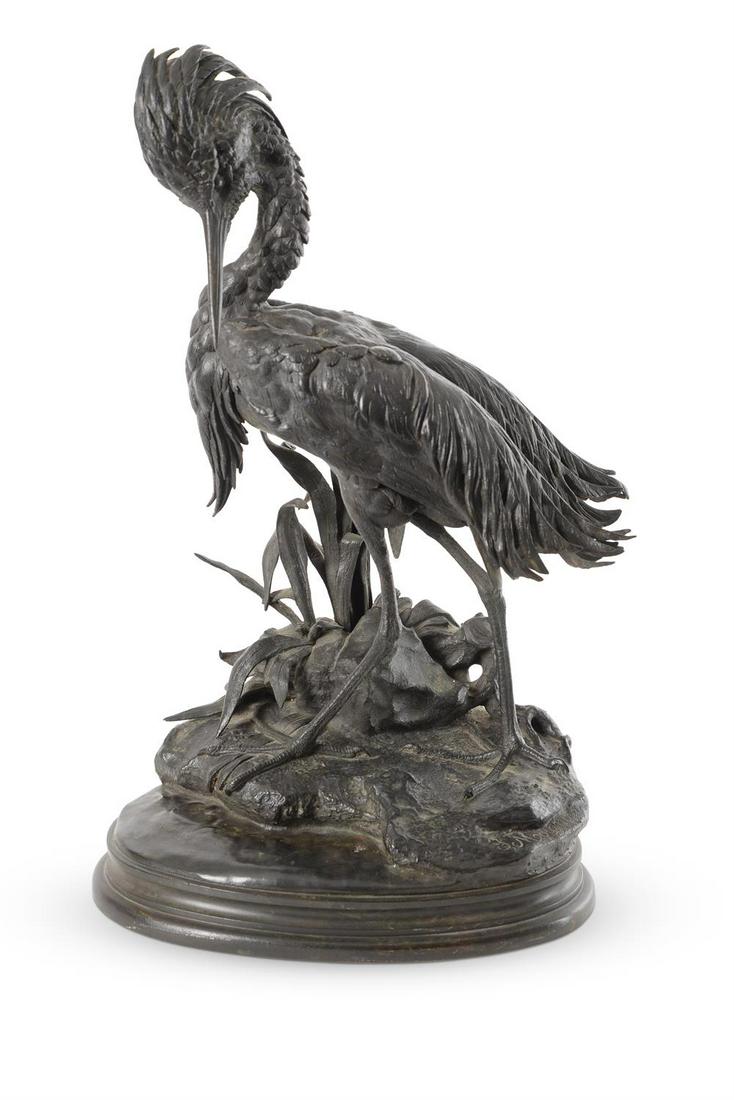 AFTER JULES MOIGNIEZ (1835-1894), AN ANIMALIER BRONZE FIGURE OF A HERON (1 of 5)