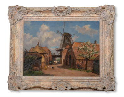 λLOUIS SOONIUS (DUTCH 1883-1956), A WINDMILL IN A VILLAGE: λ LOUIS SOONIUS (DUTCH 1883-1956)A WINDMILL IN A VILLAGE Signed (lower right)Oil on canvas29 x 39 cmProvenance:Barnwell Manor, NorthamptonshireWindsor House Antiques