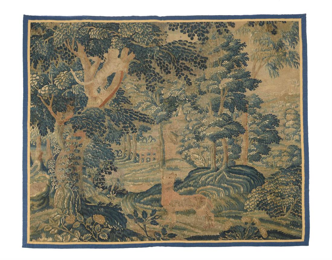 A VERDURE TAPESTRY PANEL, PROBABLY FLEMISH, LATE 17TH CENTURY (1 of 3)