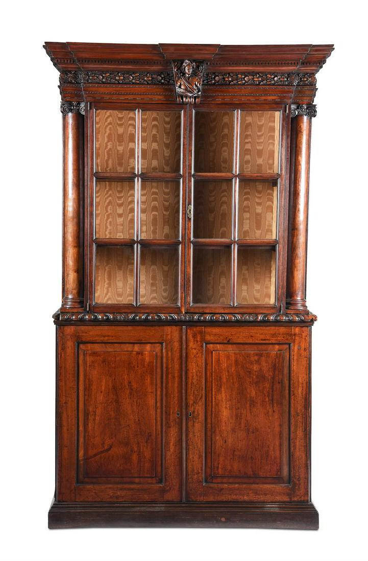 AN UNUSUAL GEORGE II MAHOGANY BOOKCASE OR CABINET, CIRCA 1740, POSSIBLY IRISH (1 of 6)