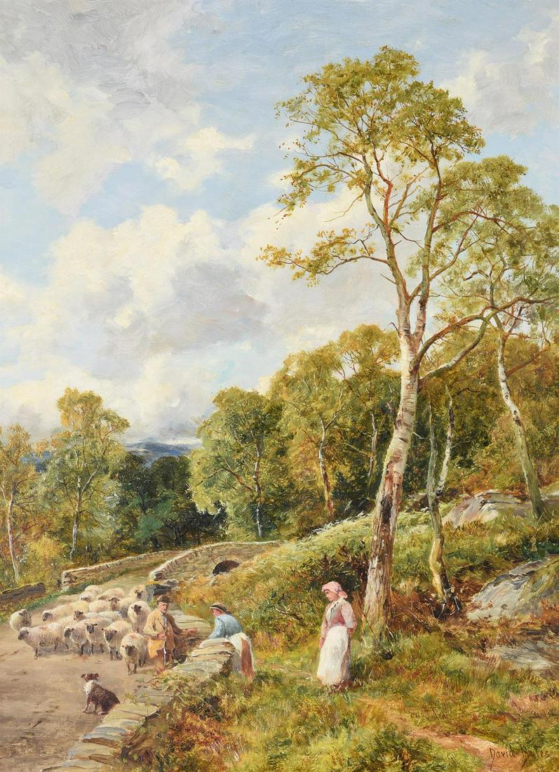 DAVID BATES (BRITISH 1840-1921), IN GLEN FALLOCH, ABOVE ARDLUI: DAVID BATES (BRITISH 1840-1921)IN GLEN FALLOCH, ABOVE ARDLUIOil on canvasSigned (lower right) and further signed and inscribed as titled (on the reverse)59.5 x 44cm (23¼ x 17¼ in.)