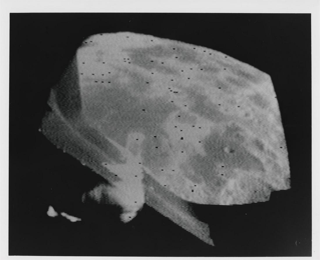 First live TV picture of another world broadcast on Earth, Apollo 8, 21 December 1968 (1 of 2)