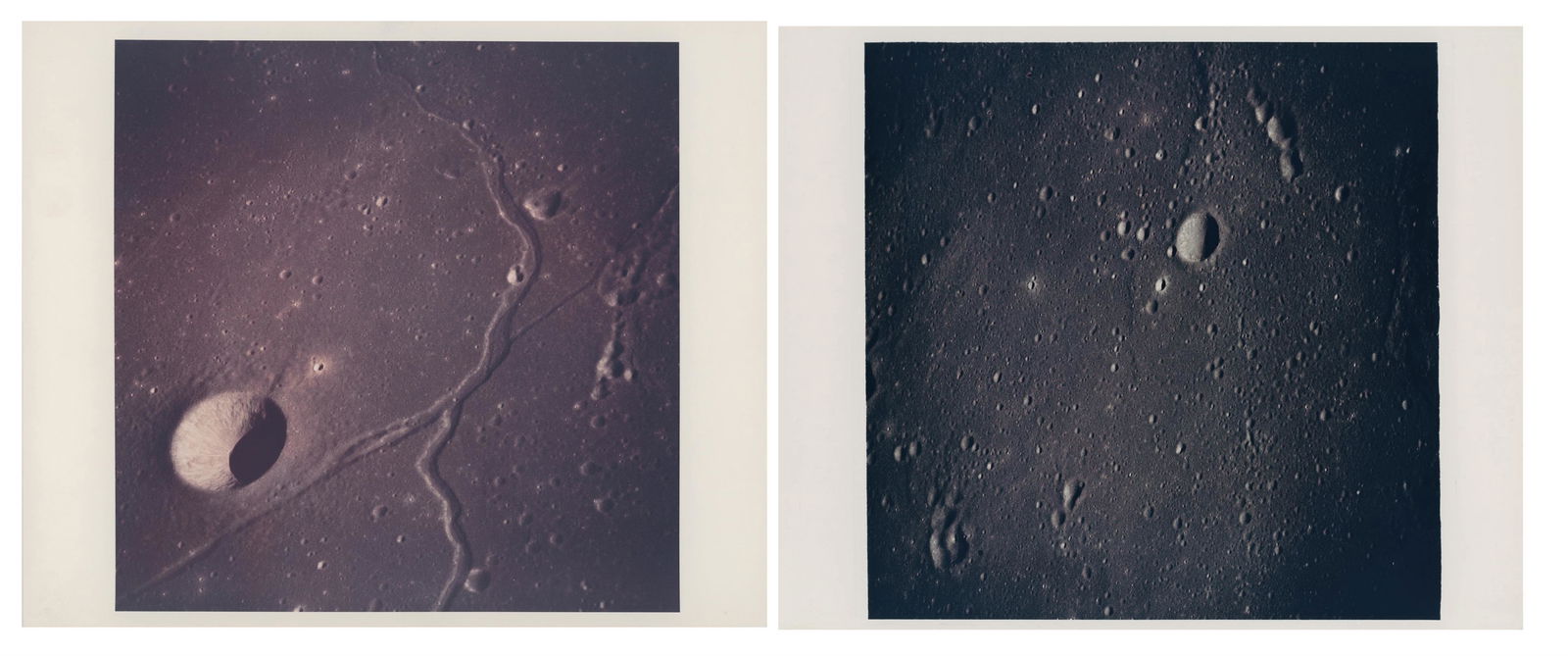 Diptych: the immediate area of the Apollo 11 landing site (2 photos), Apollo 10,  18-26 May 1969 (1 of 5)