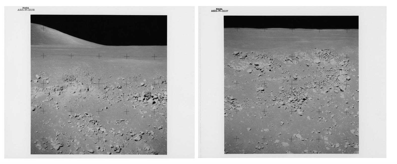 High resolution views at Hadley Canyon (2 photos), Apollo 15, 26 July - 7 August 1971, EVA 3 (1 of 5)