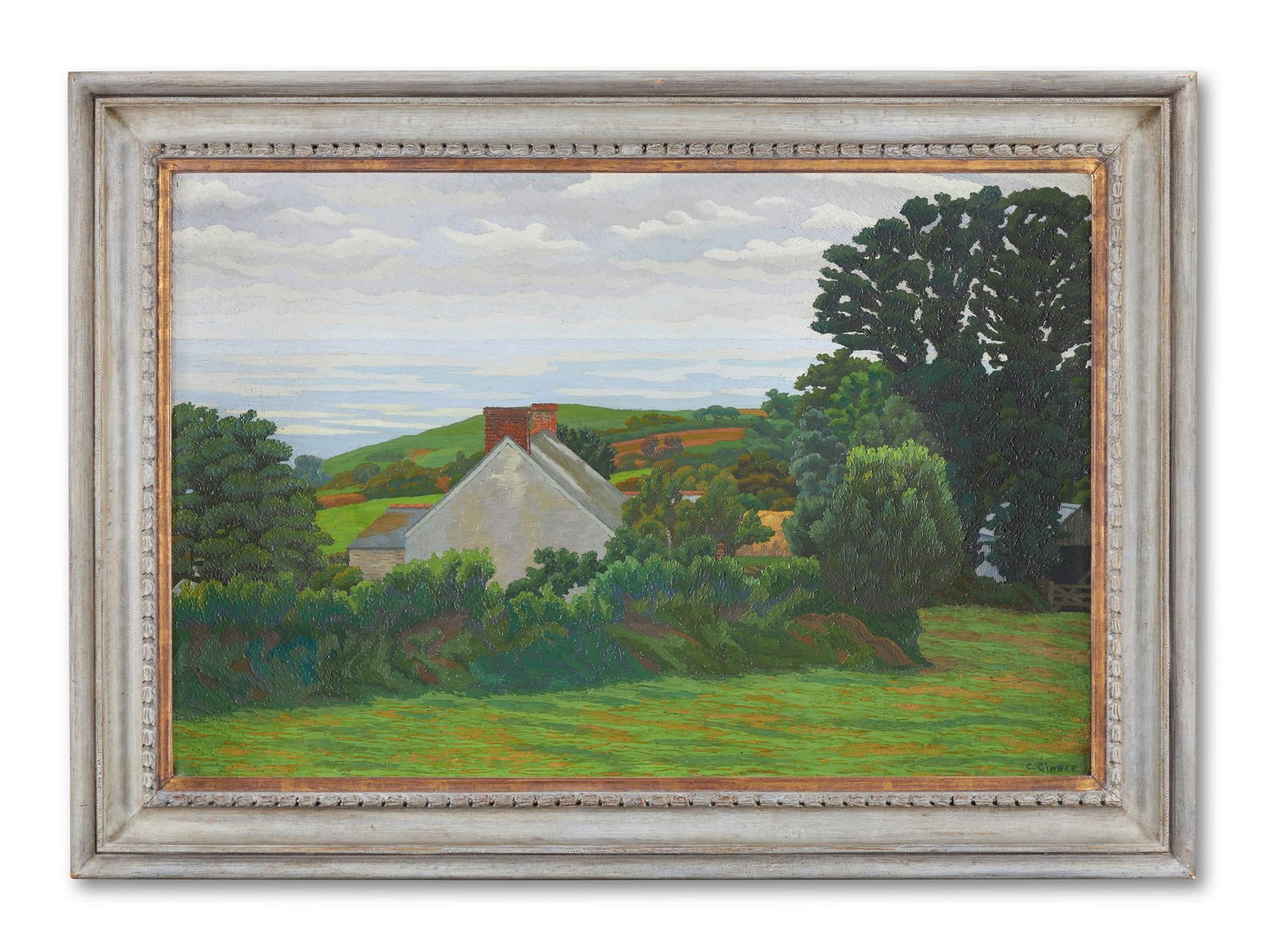 CHARLES GINNER (BRITISH 1878-1952), SUSSEX FARM: CHARLES GINNER (BRITISH 1878-1952)SUSSEX FARM Oil on canvasSigned (lower right) 51 x 76cm (20 x 29¾ in.)Painted in 1930.Provenance:Maurice Bradshaw (acquired directly from the artist in 1930)Hame