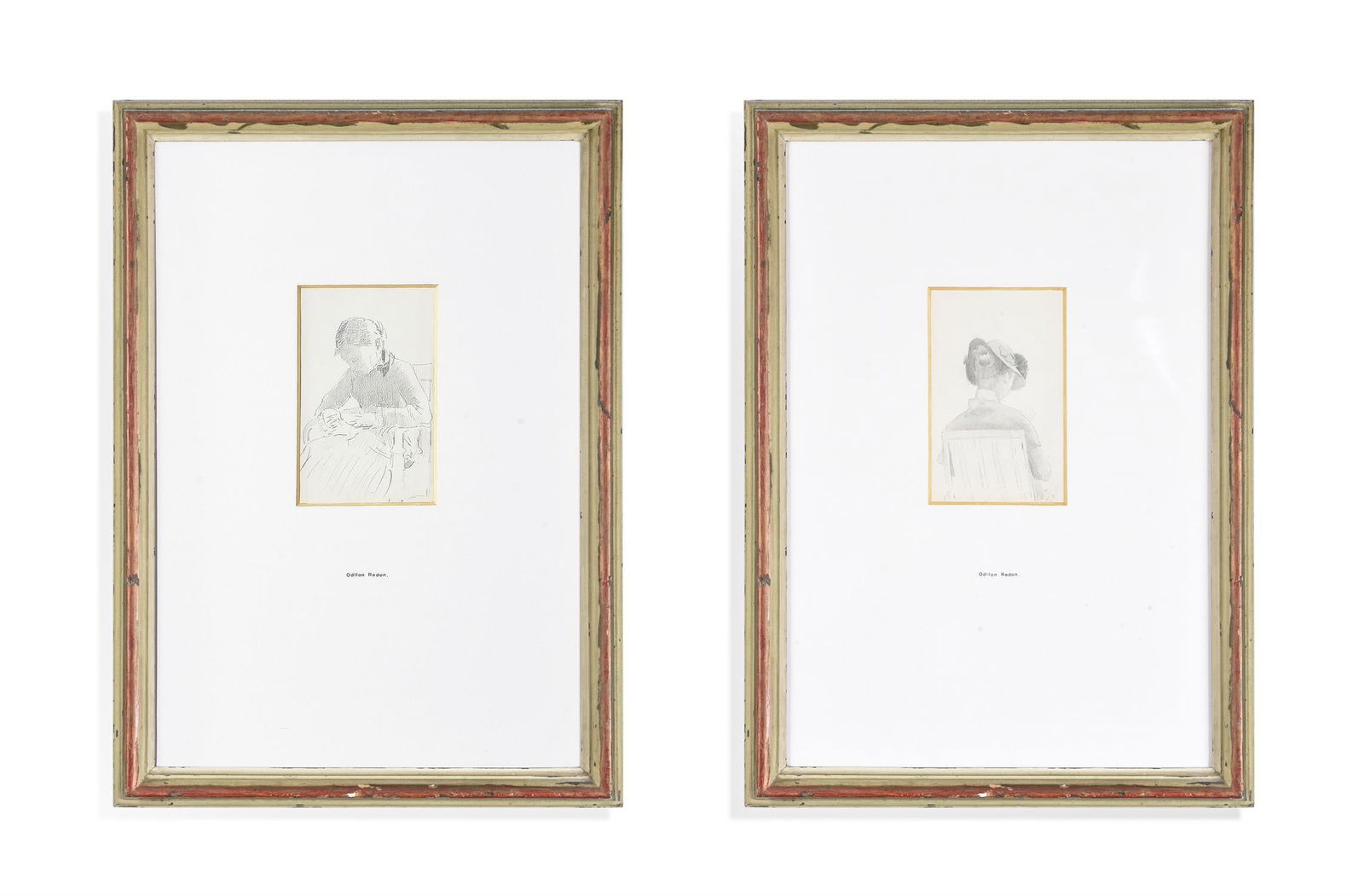 CIRCLE OF ODILON REDON (FRENCH 1840-1916), JEUNE FILLE; AND FEMME ASSISE: CIRCLE OF ODILON REDON (FRENCH 1840-1916)JEUNE FILLE; AND FEMME ASSISE, TWO WORKS Pencil Each 15 x 9.5cm (5¾ x 3½ in.)