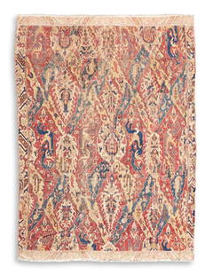 A CAUCASIAN DRAGON FRAGMENTARY CARPET, 17TH CENTURY: A CAUCASIAN DRAGON FRAGMENTARY CARPET17TH CENTURYApproximately 362 x 267cmThis large and early fragmentary rug represents the village carpet-weaving tradition of the Caucasus that was contemporaneous