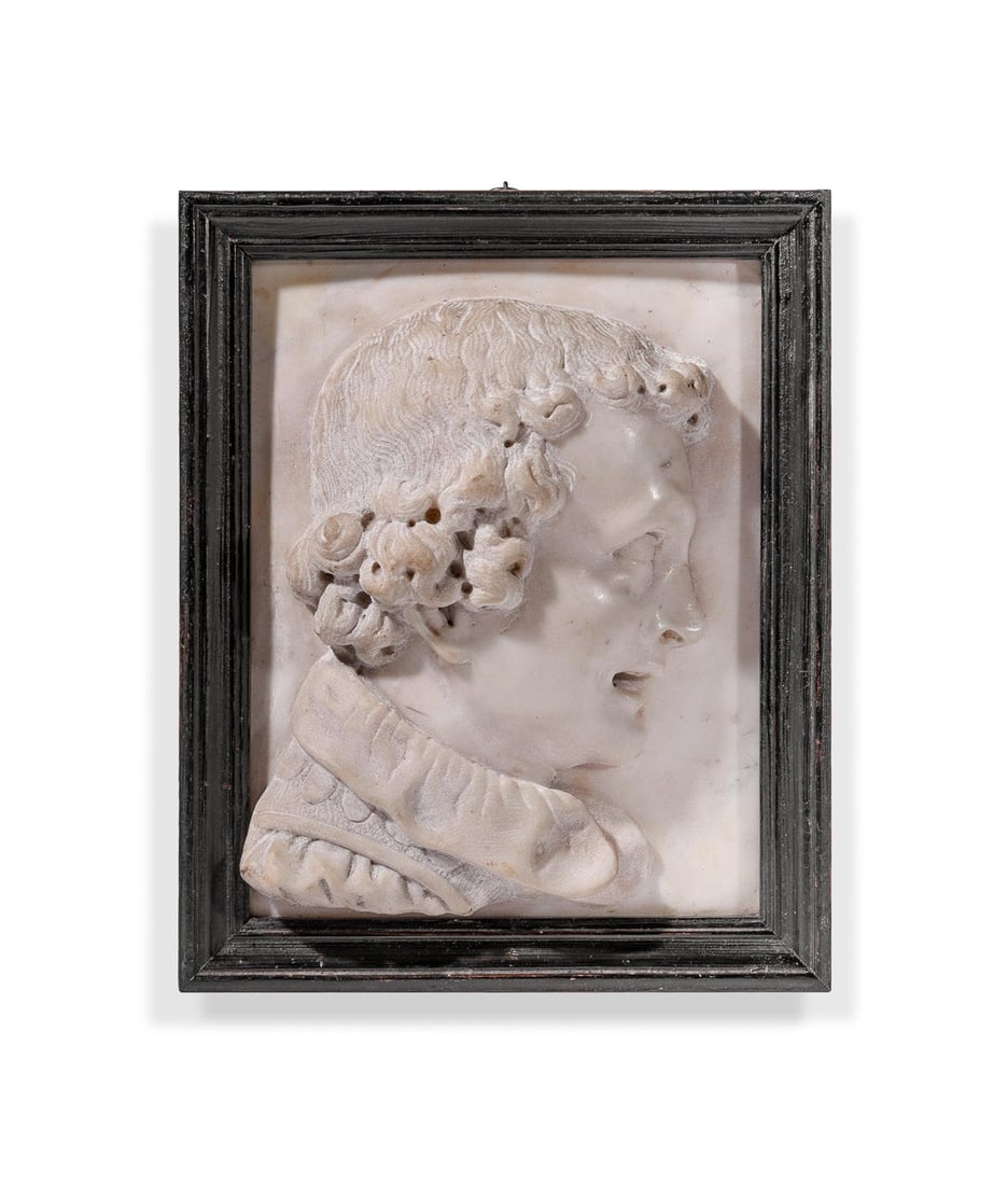 GIOVANNI BONAZZA (1654-1736) A WHITE MARBLE PROFILE RELIEF OF A MAN, EARLY 18TH CENTURY (1 of 2)
