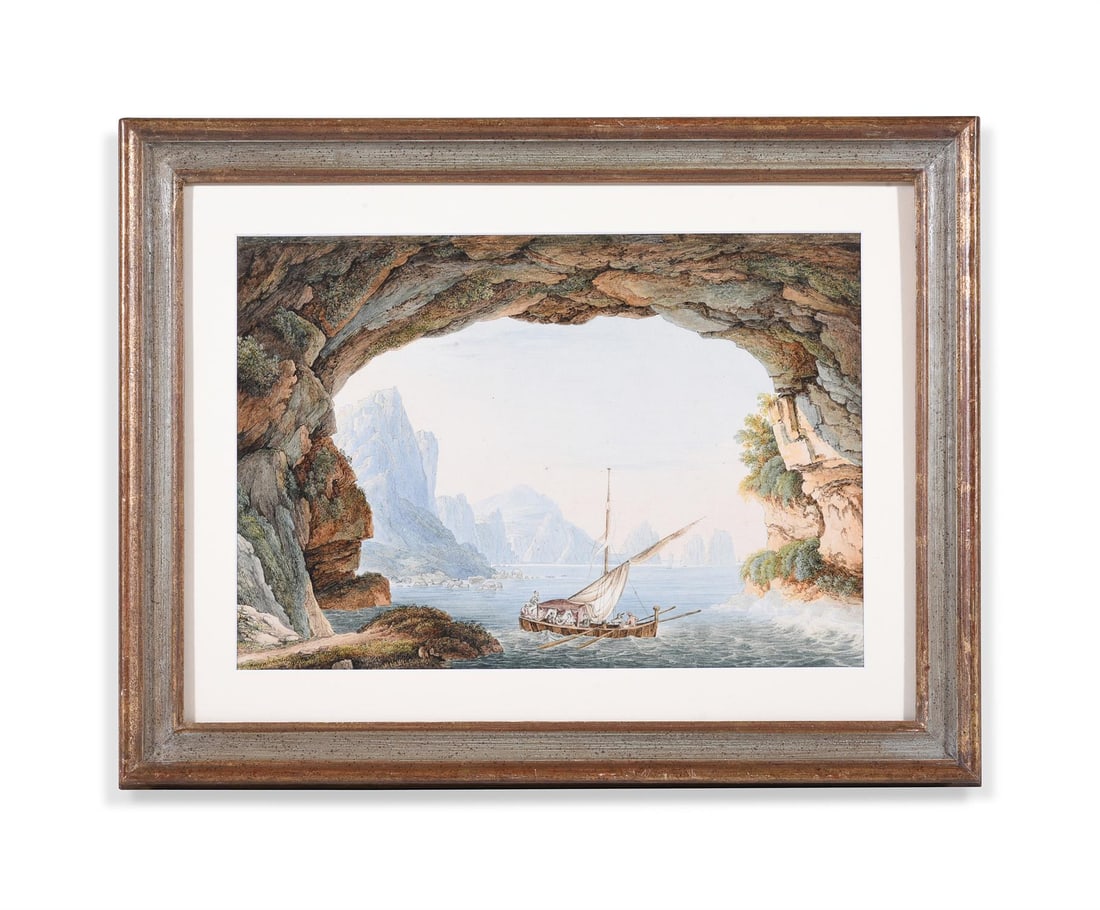 FRANZ KAISERMANN (SWISS 1765 - 1833)THE GROTTA DI CAPRI: FRANZ KAISERMANN (SWISS 1765 - 1833)THE GROTTA DI CAPRI Watercolour and bodycolour on an etched base29 x 41cm (11¼ x 16 in.)