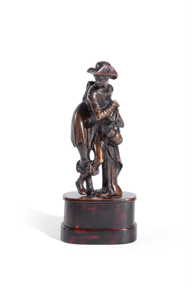 WORKSHOP OF GIANFRANCESCO SUSINI (FLORENCE 1585-C.1653) A BRONZE FIGURE OF A PEASANT (1 of 3)