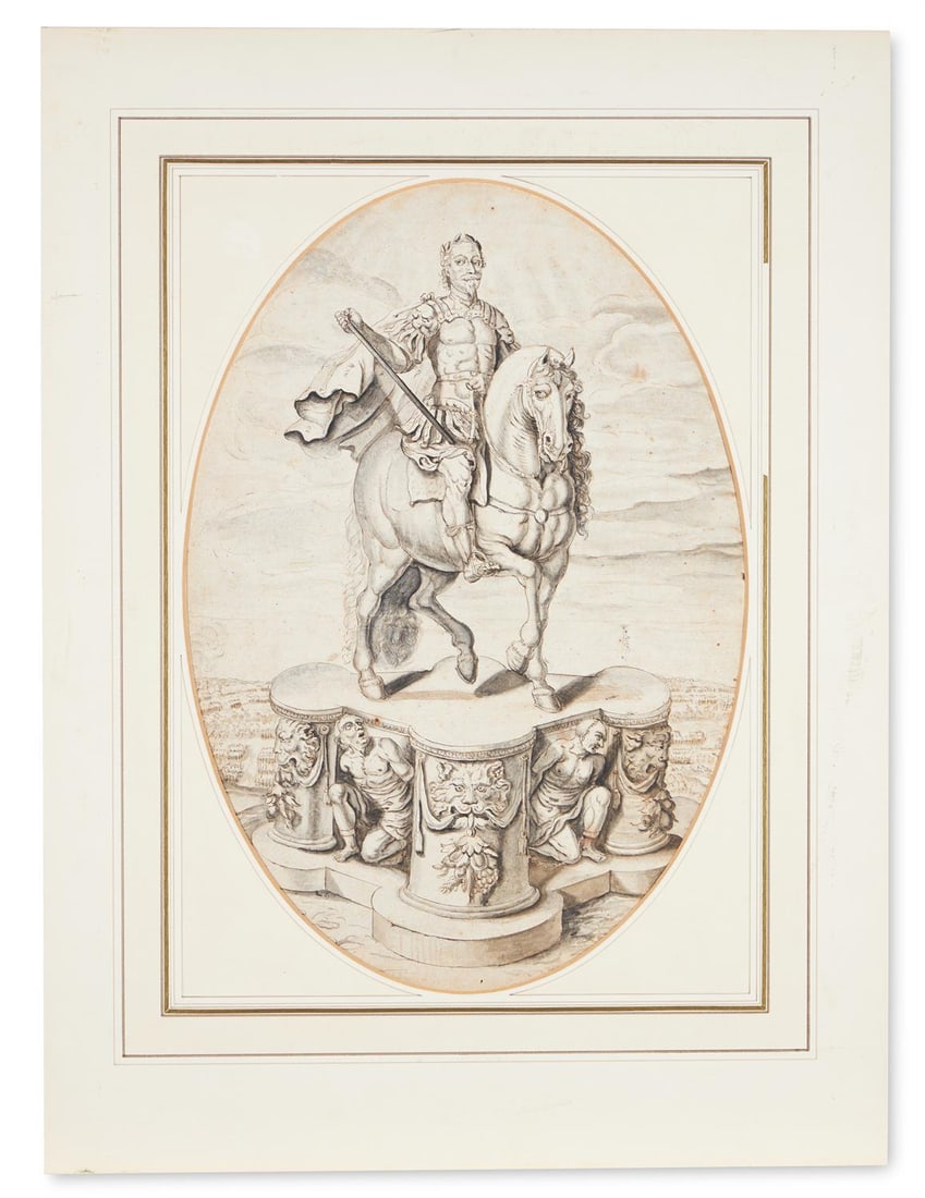 DANISH SCHOOL (17TH CENTURY), AN EQUESTRIAN MONUMENT OF CHRISTIAN IV (1 of 2)