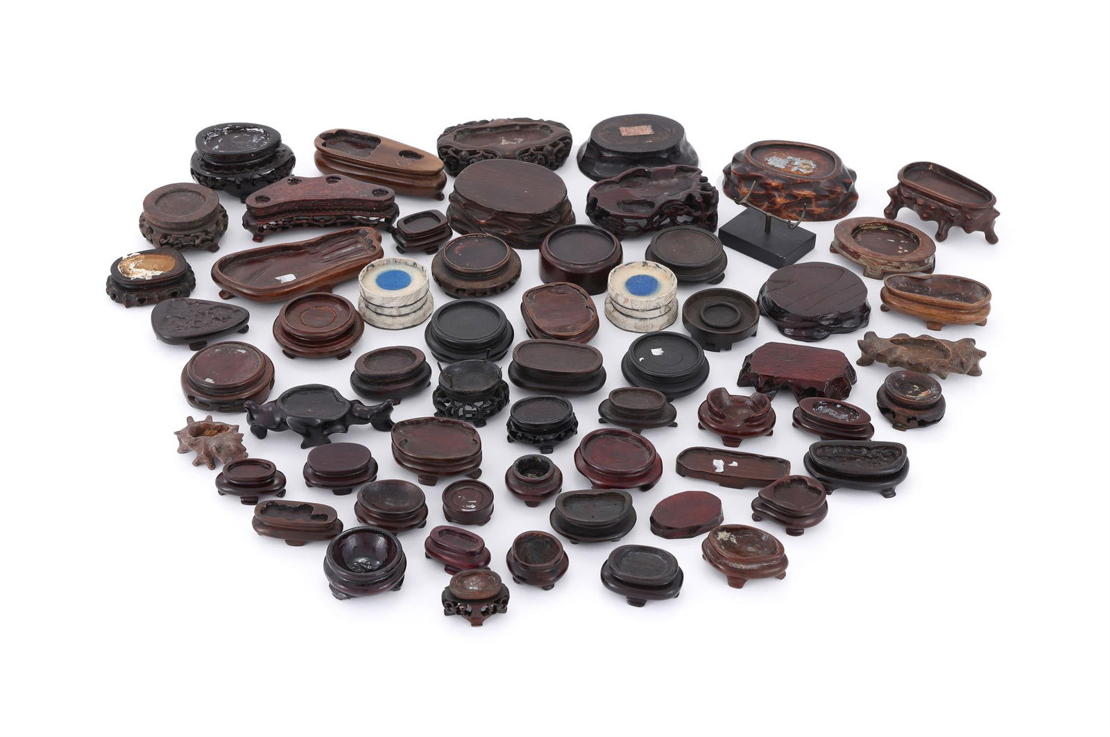 † A group of sixty miniature Chinese wood stands (1 of 1)