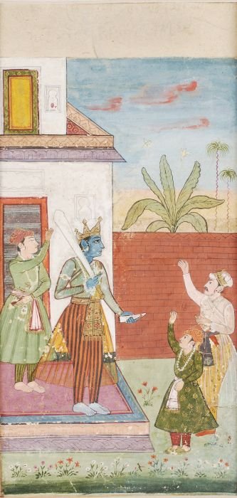 Three Mughal and Deccani miniature paintings, goua: Three Mughal and Deccani miniature paintings, gouache on paper, 19th century