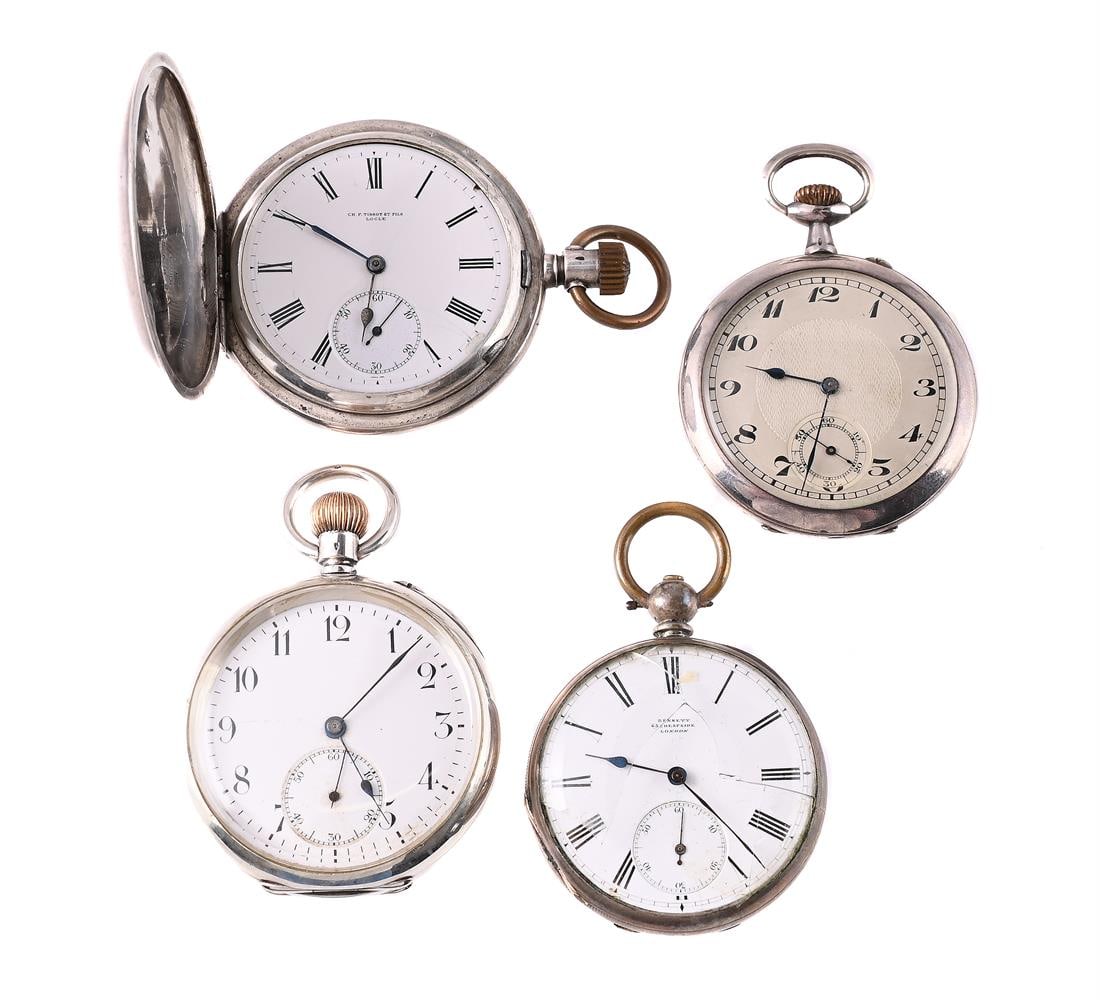 FOUR SILVER POCKET WATCHES (1 of 1)