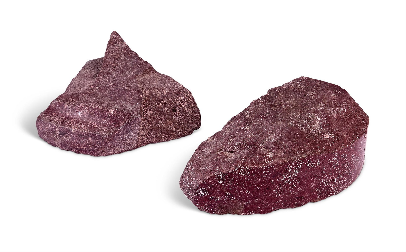 TWO IMPERIAL PORPHYRY ARCHITECTURAL FRAGMENTS, ROMAN, 2ND/3RD CENTURY A.D. (1 of 1)