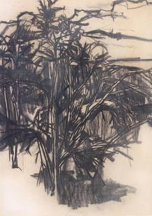 Edward Middleditch (1923-1987) Spanish landscape C: Edward Middleditch (1923-1987) Spanish landscape Charcoal on paper 92.5 x 66cm (36 1/2 x 26 in) Exhibited: Hayward Gallery, London, 1987. Please note this lot may be subject to droit de sui