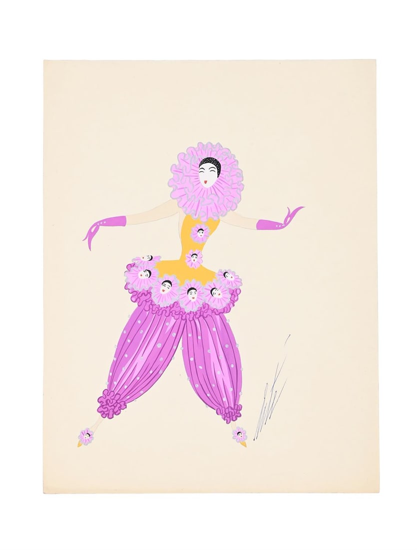 λ ERTÉ (FRENCH 1892-1990); 'PIERRETTE' COSTUME DESIGN; 1937 (1 of 2)