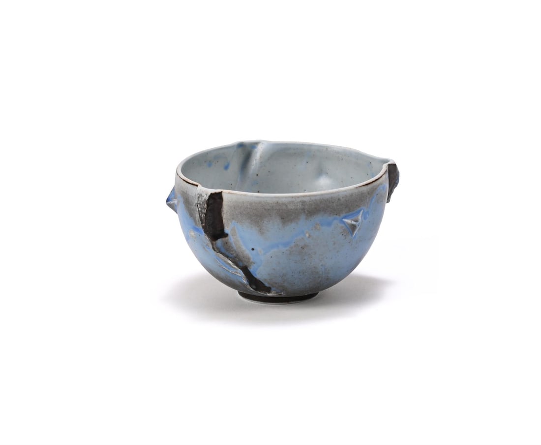λ BODIL MANZ (DANISH B. 1943 ); SMALL BOWL: λ BODIL MANZ (DANISH B. 1943)SMALL BOWLPorcelain with blue and grey glazesSigned and inscribed (to underside)13cm (5 in.) diameter λ indicates that this lot may be subject to Droit de Suite