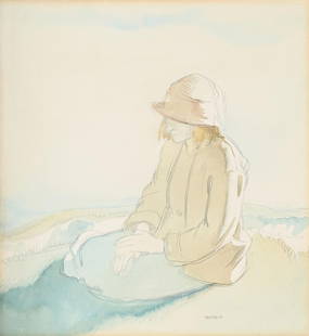 SIR WILLIAM ORPEN (BRITISH 1878-1931), PORTRAIT OF MISS J.M. HONE, HOWTH, DUBLIN: SIR WILLIAM ORPEN (BRITISH 1878-1931)PORTRAIT OF MISS J.M. HONE, HOWTH, DUBLINPencil and watercolourSigned (lower right)34.5 x 31.5cm (13½ x 12¼ in.)Exhibited:London, The Fine Arts Society,