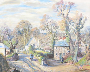 λ SAMUEL JOHN LAMORNA BIRCH (BRITISH 1869-1955), MINSTER LOVELL IN THE WINDRUSH: λ SAMUEL JOHN LAMORNA BIRCH (BRITISH 1869-1955) MINSTER LOVELL IN THE WINDRUSH Oil on canvas Signed (lower right) 51.5 x 64cm (20¼ x 25 in.) Provenance: Laing Fine Art GalleriesSale, Wadding