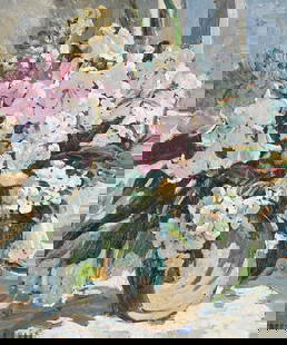 λ DOROTHEA SHARP (BRITISH 1874-1955), SUMMER FLOWERS IN A VASE: ? DOROTHEA SHARP (BRITISH 1874-1955)SUMMER FLOWERS IN A VASE Oil on board laid to panel Signed (lower left)59 x 49.5cm (23 x 19¼ in.)Provenance:Walker Galleries Fine Paintings, HarrogateAcquire
