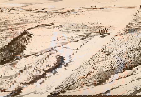 λ MICHAEL AYRTON (BRITISH 1921-1975), FROM DELPHI TOWARDS ITEA: λ MICHAEL AYRTON (BRITISH 1921-1975)FROM DELPHI TOWARDS ITEAInk, wash and gouache Signed and titled (lower right)34.5 x 49.5cm (13½ x 19¼ in.)Executed in 1958.Provenance:Private Collect
