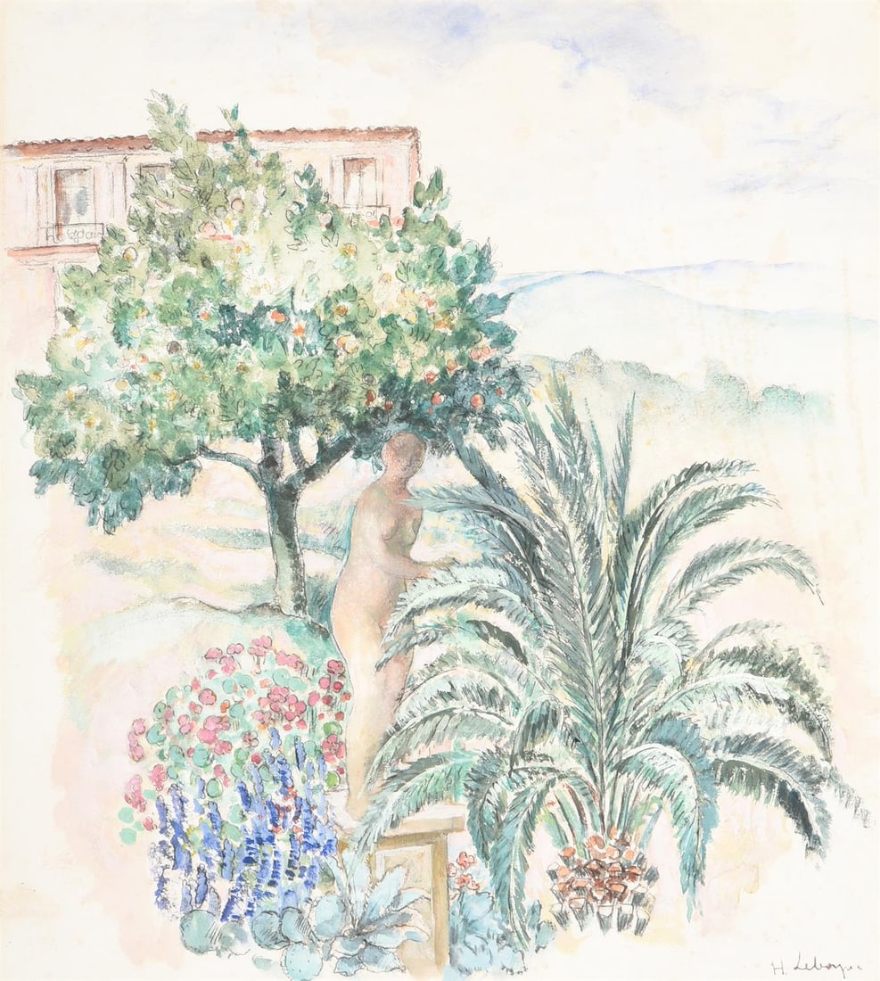 HENRI LEBASQUE (FRENCH 1865-1937), PAYSAGE PRES DU CANNET: HENRI LEBASQUE (FRENCH 1865-1937)PAYSAGE PRES DU CANNETPencil, watercolour and gouacheSigned (lower right)35 x 31cm (13¾ x 12 in.)Provenance:Art de France, Claude van der Veene, CannesPrivate Col