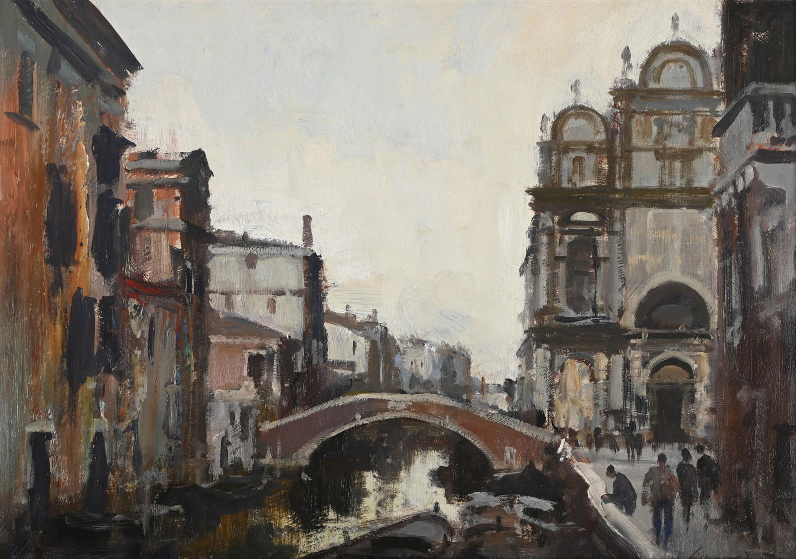 λ EDWARD SEAGO (BRITISH 1910-1974), THE OLD HOSPITAL, VENICE: λ EDWARD SEAGO (BRITISH 1910-1974)THE OLD HOSPITAL, VENICE Oil on board Signed (lower right); titled (verso)35.5 x 51cm (13¾ x 20 in.)Provenance:Marlborough Fine Art Ltd., London Private Col