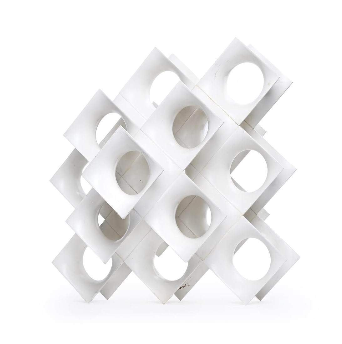 λ ANGEL DUARTE (SPANISH 1930-2007), E7.M.S: λ ANGEL DUARTE (SPANISH 1930-2007)E7.M.SPolystyrene plastic blancSigned, titled and inscribed (to back edge)27.5 x 52cm (10¾ x 20¼ in.)Provenance:The Bertrand Russell Peace Foundation L