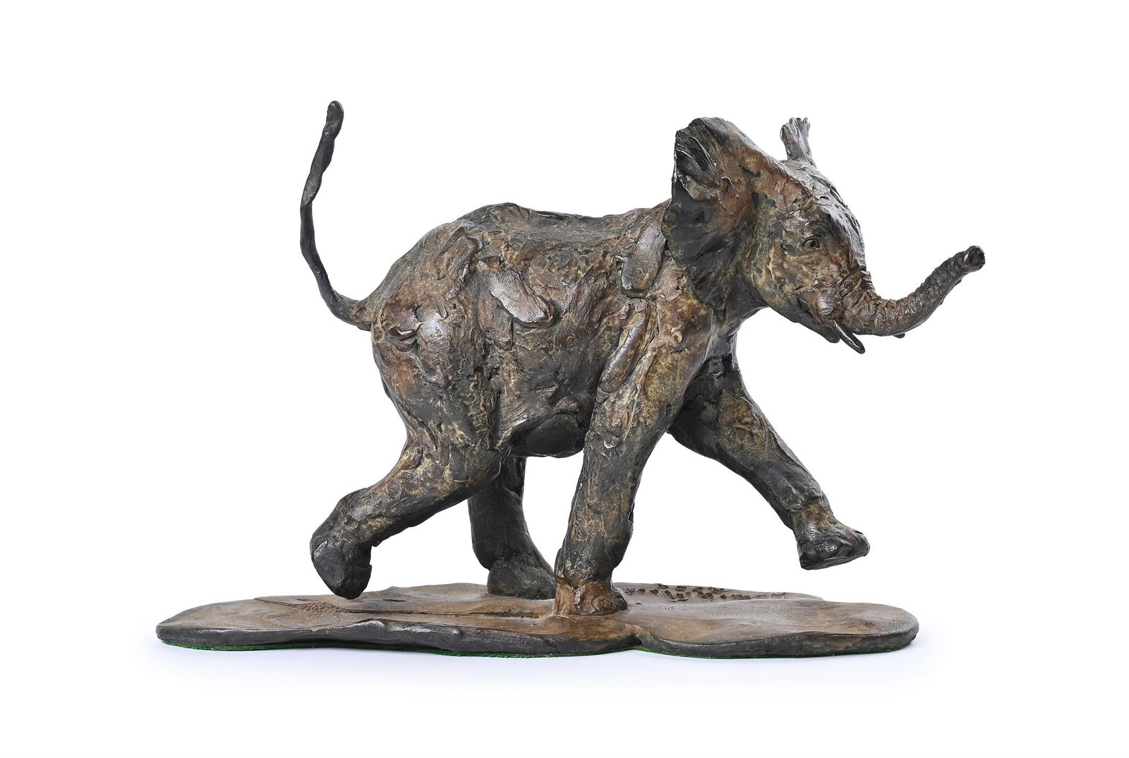 λ HAMISH MACKIE (BRITISH B. 1973), ELEPHANT CALF: λ HAMISH MACKIE (BRITISH B. 1973)ELEPHANT CALF BronzeSigned, dated 2009 and numbered 7/35 (to base)21 x 32cm (8¼ x 12½ in.) λ indicates that this lot may be subject to Droit de Sui