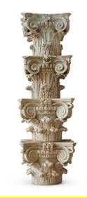 TWO PAIRS OF ROMAN CARVED MARBLE CORINTHIAN CAPITALS, CIRCA 2ND CENTURY A.D. (1 of 6)