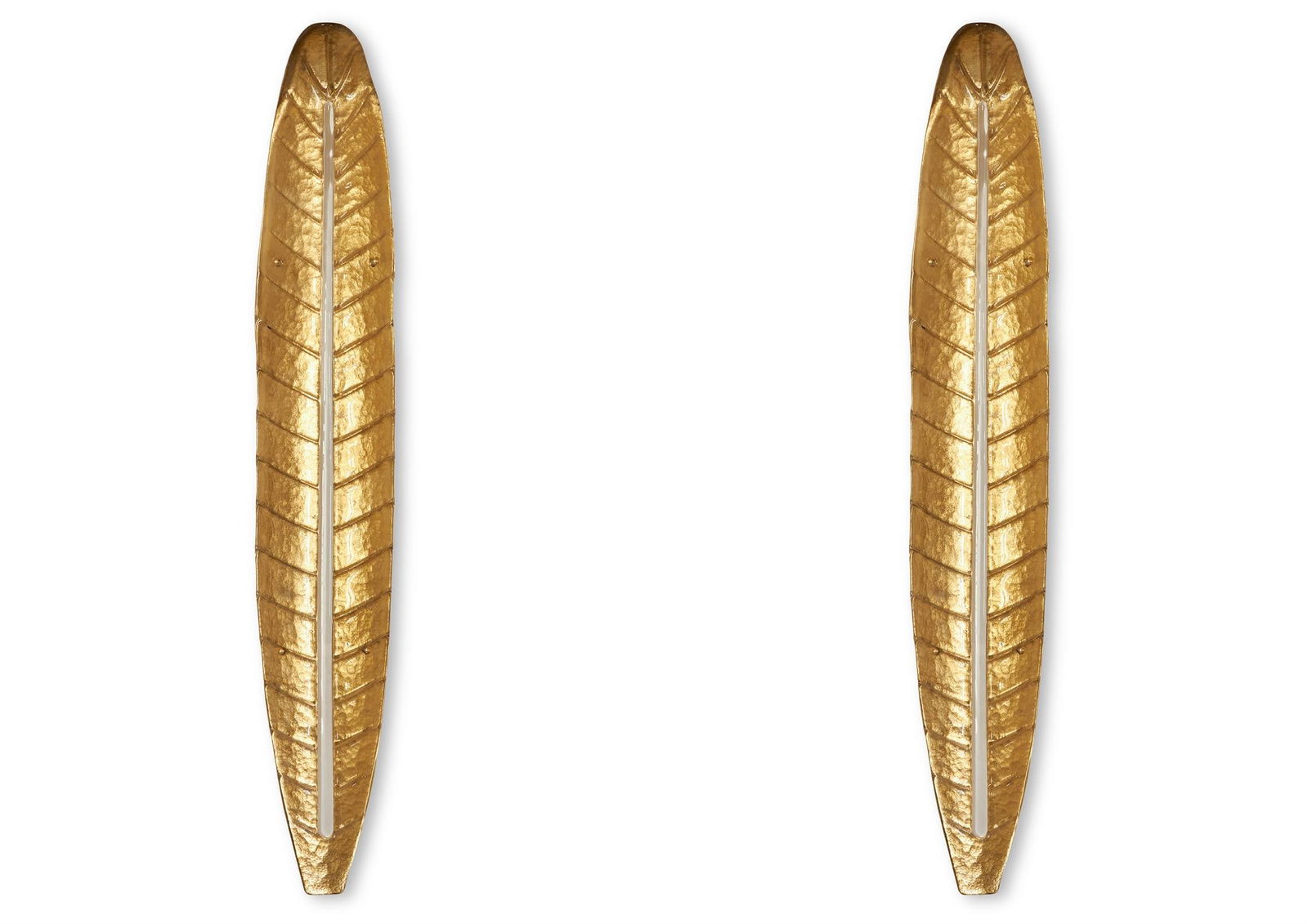 BAROVIER AND TOSO (ITALIAN), ATTRIBUTED, A PAIR OF MURANO GLASS 'PALM LEAF' WALL LIGHTS; (1 of 1)