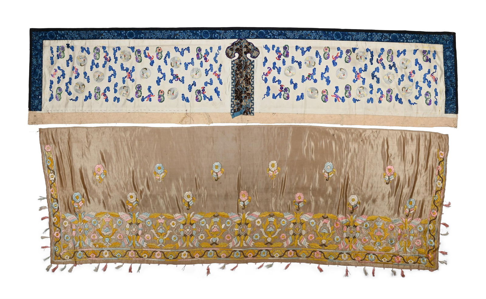 A Chinese golden silk panel (1 of 3)