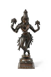 An Indian large bronze large figure of Krishna: An Indian large bronze large figure of Krishna, 19th or 20th century, approximately 72cm high